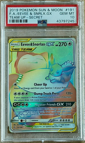 EEVEE & SNORLAX GX #191 PSA 10