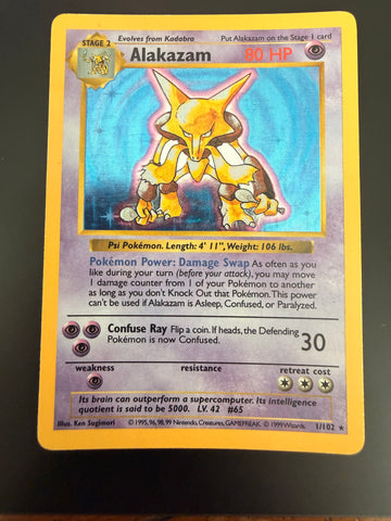 Alakazam HOLO #1 Base Set SHADOWLESS - MP