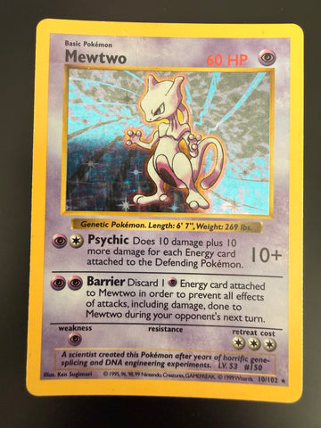 Mewtwo HOLO #10 Base Set SHADOWLESS - LP