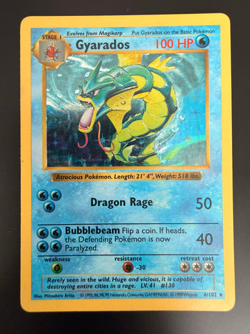 Gyarados HOLO #6 Base Set SHADOWLESS - LP