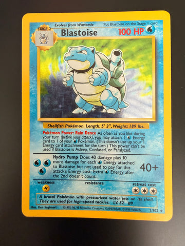 Blastoise HOLO #2 Base Set UNLIMITED - LP