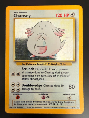 Chansey HOLO #3 Base Set UNLIMITED - LP