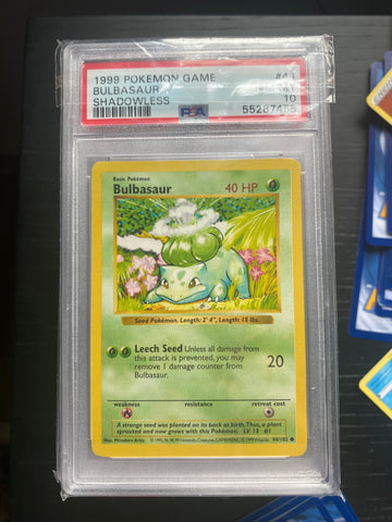 PSA 10 1999 Shadowless Pokemon Bulbasaur #44