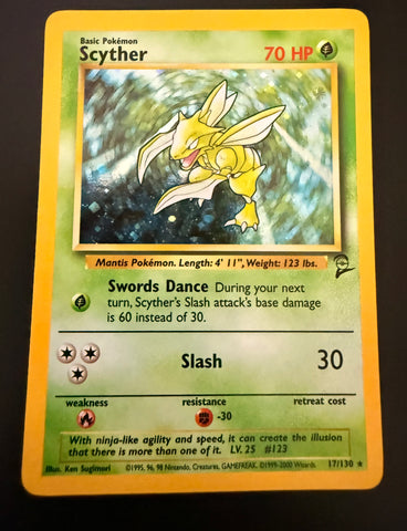 Scyther HOLO #17, Base Set 2 - LP+